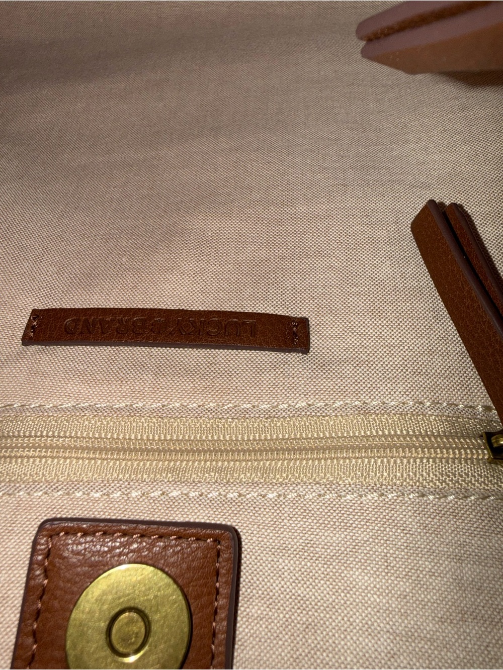 Lucky Brand Brown Leather Satchel Tote - Picture 7 of 9